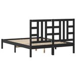 vidaXL Cadre de lit sans matelas noir 140x190 cm bois massif