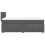 vidaXL Sommier à lattes de lit avec matelas gris foncé simple tissu