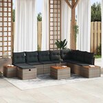 vidaXL Ensemble de canapé de jardin 9 Pièces Gris 55 x 62 x 69 cm