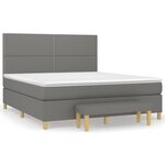 vidaXL Sommier à lattes de lit avec matelas Gris foncé 180x200cm Tissu