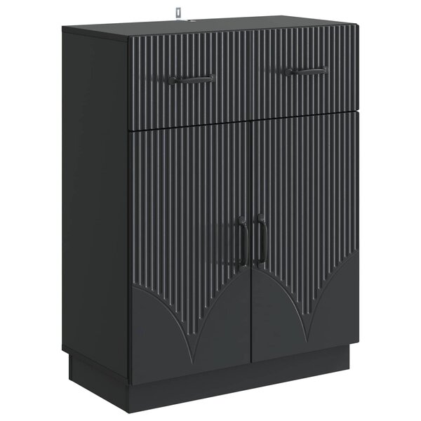 vidaXL Buffet avec tiroir Noir 66 x 34 5 x 87 cm Bois d'ingénierie