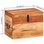 vidaXL Boîte de rangement 39x28x31 cm Bois massif d'acacia