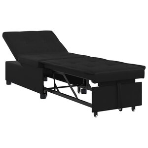 vidaXL Canapé-lit escamotable 67cm Noir Microfibre