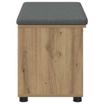 vidaXL Banc d'entrée avec coussin Uni Chêne artisanal 80 x 38 x 46 cm