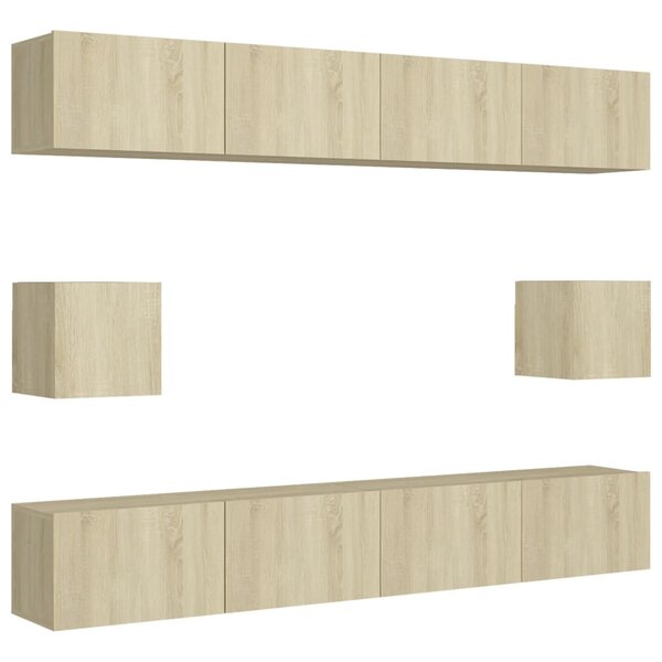 vidaXL Ensemble de meubles TV 6 Pièces Chêne sonoma Bois d'ingénierie