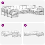 vidaXL Ensemble de canapés d'extérieur 9 Pièces Blanc et anthracite