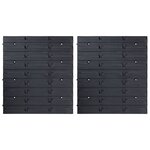 vidaXL Kit de bacs de stockage et panneaux muraux 32 Pièces rouge et noir