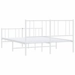 vidaXL Cadre de lit métal sans matelas et pied de lit blanc 150x200 cm