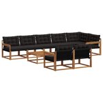 vidaXL Ensemble de canapés d'extérieur 9 Pièces Naturel et Noir