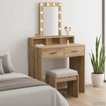vidaXL Table de Toilette Marron 79 x 41 x 140 cm Bois d'ingénierie