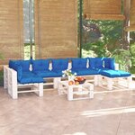 vidaXL Salon de jardin palette 8 Pièces avec coussins bois de pin