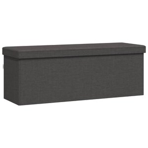 vidaXL Banc de rangement pliable gris foncé faux lin