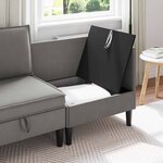 vidaXL Canapé d'angle avec rangement Gris foncé Velours