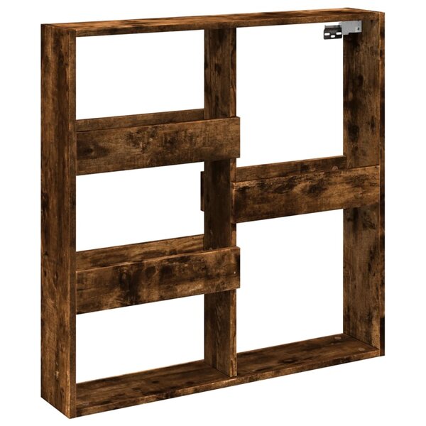 vidaXL Armoire murale chêne fumé 80x15x80 cm bois d'ingénierie