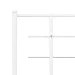 vidaXL Cadre de lit métal avec tête de lit/pied de lit blanc 183x213cm