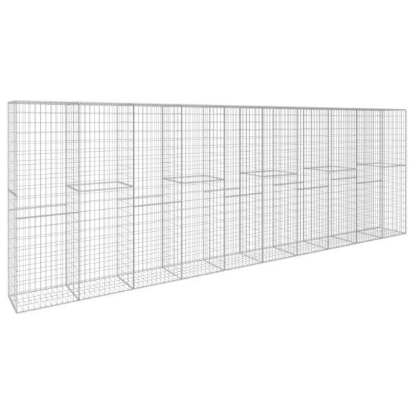 vidaXL Mur en gabion avec couvercle Acier galvanisé 600 x 50 x 200 cm