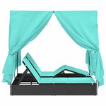 vidaXL Transat double avec toit Noir 205 x 129 x 200 cm Rattan PE