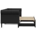 vidaXL Lit de jour avec lit gigogne noir 90x200 cm similicuir