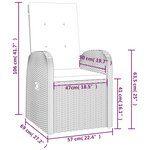 vidaXL Chaises de jardin inclinables coussins lot de 2 Résine tressée