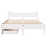 vidaXL Cadre de lit avec tiroirs blanc 150x200 cm bois de pin massif