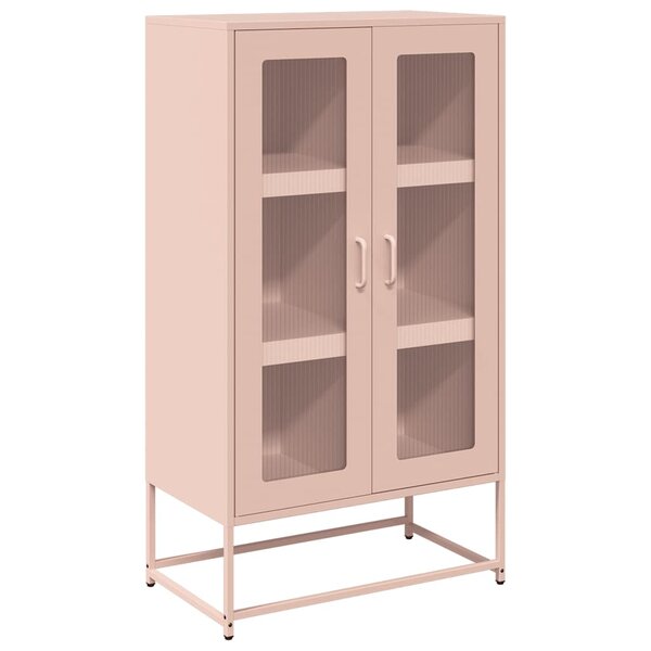 vidaXL Buffet haut rose 68x39x123 cm acier
