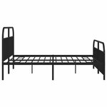 vidaXL Cadre de lit métal sans matelas avec pied de lit noir 200x200cm