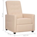 vidaXL Fauteuil inclinable Taupe Tissu