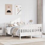 vidaXL Cadre de lit sans matelas blanc 140x200 cm bois de pin massif