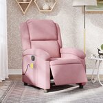 vidaXL Fauteuil inclinable de massage électrique rose velours