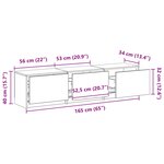 vidaXL Meuble TV Bois ancien 165 x 34 x 40 cm Bois d'ingénierie