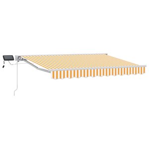 vidaXL Cadre de store manuel avec LEDs Jaune et blanc 3 x 2 5 m