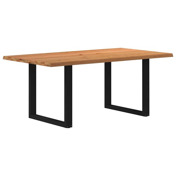 vidaXL Table à manger marron clair bois de chêne massif rectangulaire