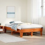 vidaXL Cadre de lit sans matelas cire marron 120x190cm bois pin massif