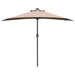 vidaXL Parasol de jardin Taupe 294 x 150 x 223 cm tissu