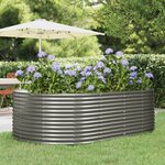 vidaXL Lit surélevé de jardin Gris 212x140x68cm Acier enduit de poudre