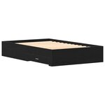 Cadre de lit vidaXL avec tiroirs en chêne noir 120x200 cm en bois d'ingénierie