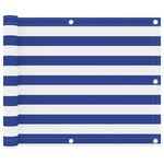vidaXL Écran de balcon Blanc et bleu 75x500 cm Tissu Oxford