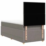 vidaXL Sommier à lattes de lit avec matelas Taupe 100x200 cm Tissu
