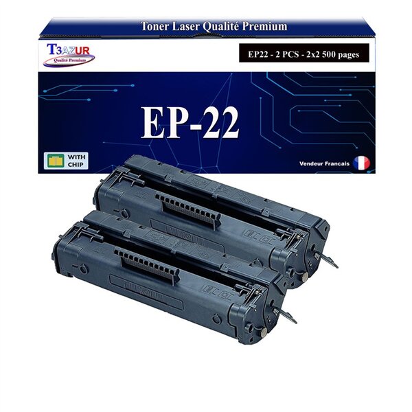 T3AZUR -2x Toners compatibles avec Canon EP22 (1550A003) pour Canon LBP1120  LBP800  LBP810