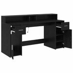 vidaXL Bureau avec porte Chêne noir 160 x 55 x 91 cm Bois d'ingénierie