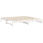 vidaXL Lit coulissant Blanc 2x(100x200) cm Bois de pin massif
