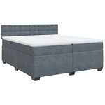 vidaXL Sommier à lattes de lit et matelas Gris foncé 200x200cm Velours