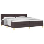 vidaXL Lit à ressorts avec matelas Marron foncé 200 x 200 cm Polyester