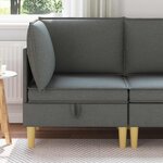 vidaXL Canapé d'angle avec rangement Gris foncé Tissu