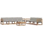 vidaXL Ensemble de canapés d'extérieur 8 Pièces Gris Naturel et Clair