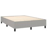 vidaXL Sommier à lattes de lit matelas LED Gris clair 140x190 cm Tissu