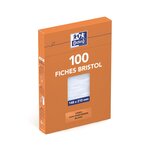 Étui de 100 fiches bristol 210 g A5 Blanc uni non perforées OXFORD