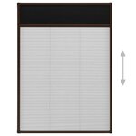 vidaXL Moustiquaire plissée pour fenêtre Aluminium Marron 80x120 cm