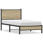 vidaXL Cadre de lit en métal sans matelas chêne sonoma 80x200 cm