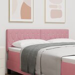 tête de lit vidaXL avec boutons en cristal capitonnés rose 140 cm en velours